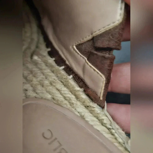 Banana Republic ESPADRILLE WEDGE MULE Suede Brown Jute basket weave Sz 6.5 US - Picture 10 of 14